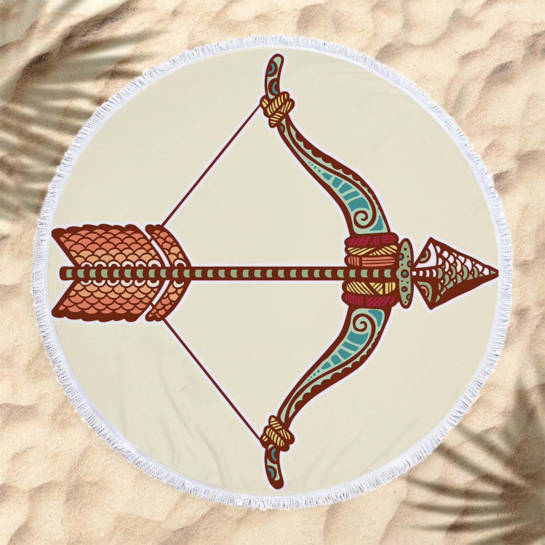 The Zodiac Printing Round Beach Towel With Tassels 4