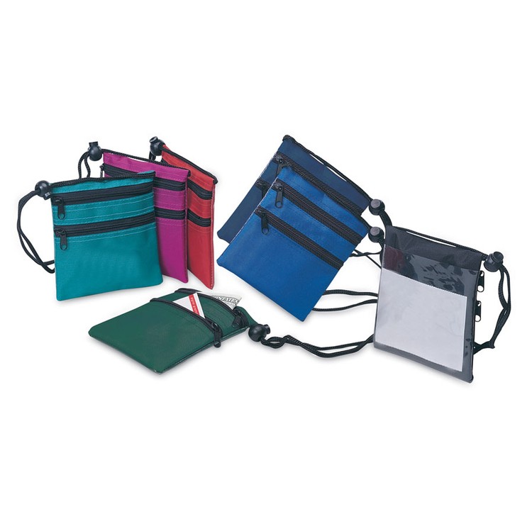 420D Nylon Neck Wallet w/2 Zippered Pockets 1