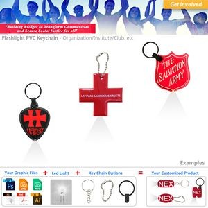 Custom Map Themed Keychain LED Flashlight 2