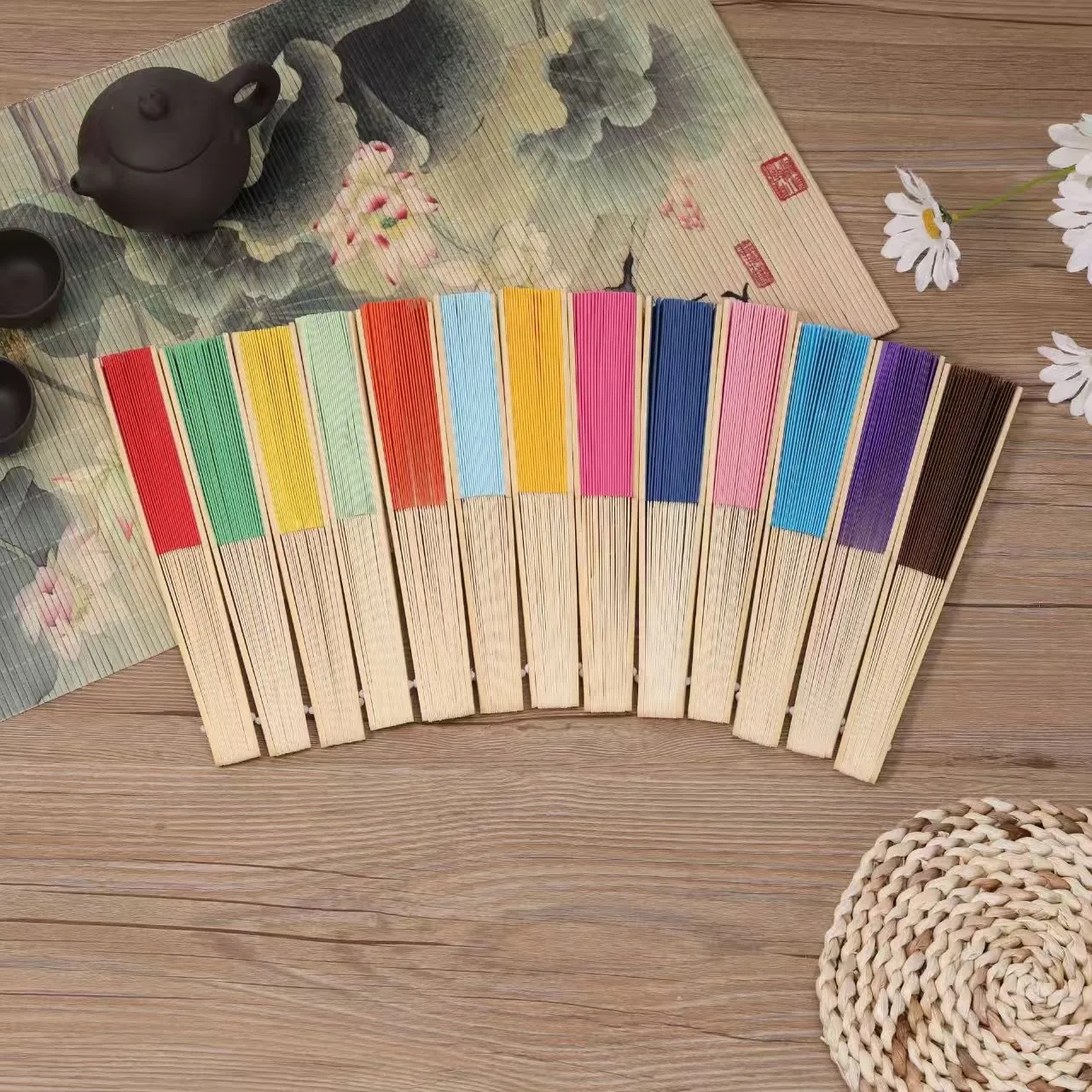 Bamboo Folding Paper Hand Fan 1