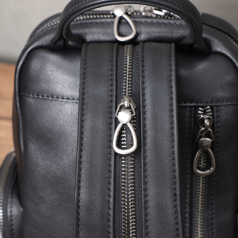 Leather Sling Bag Crossbody Motorcycle Pack 12