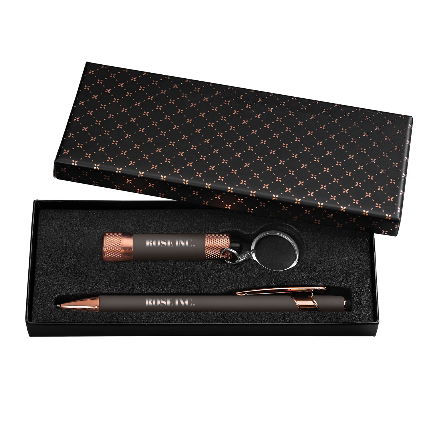 Vector Rose Gold Pen with Flashlight Gift Box Set (Criss-Cross) 2