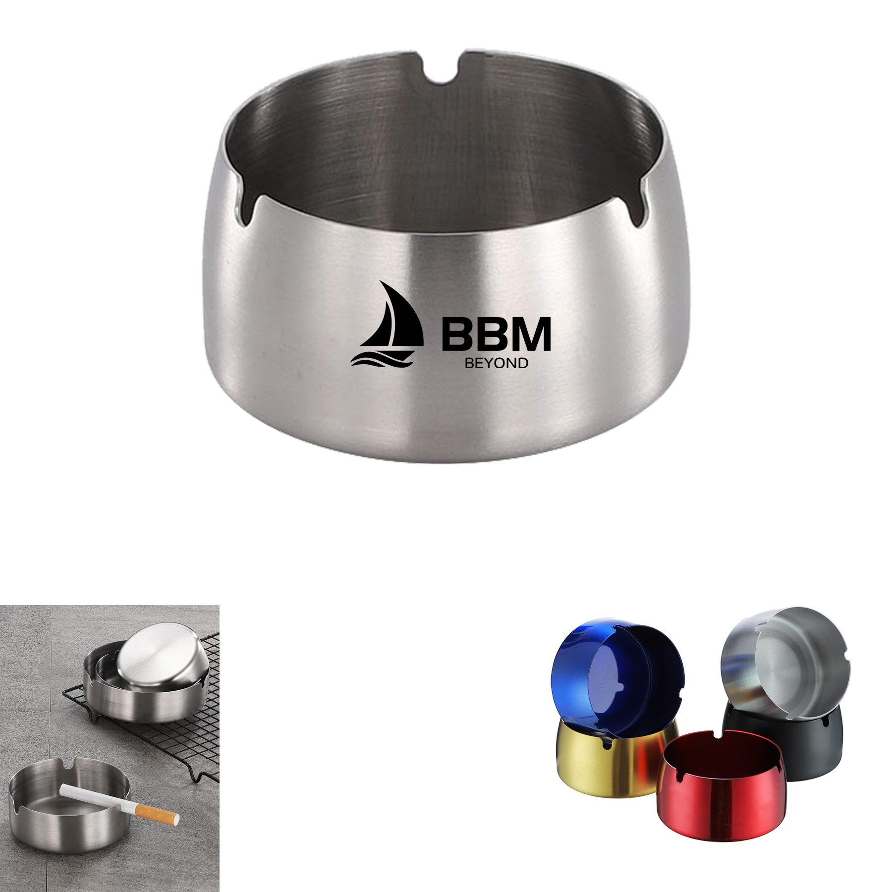 Round Stainless Steel Ashtray 1