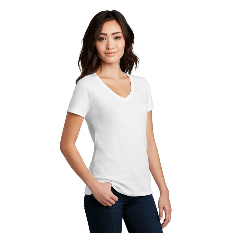 District Women's Perfect Blend CVC V-Neck Tee. 23