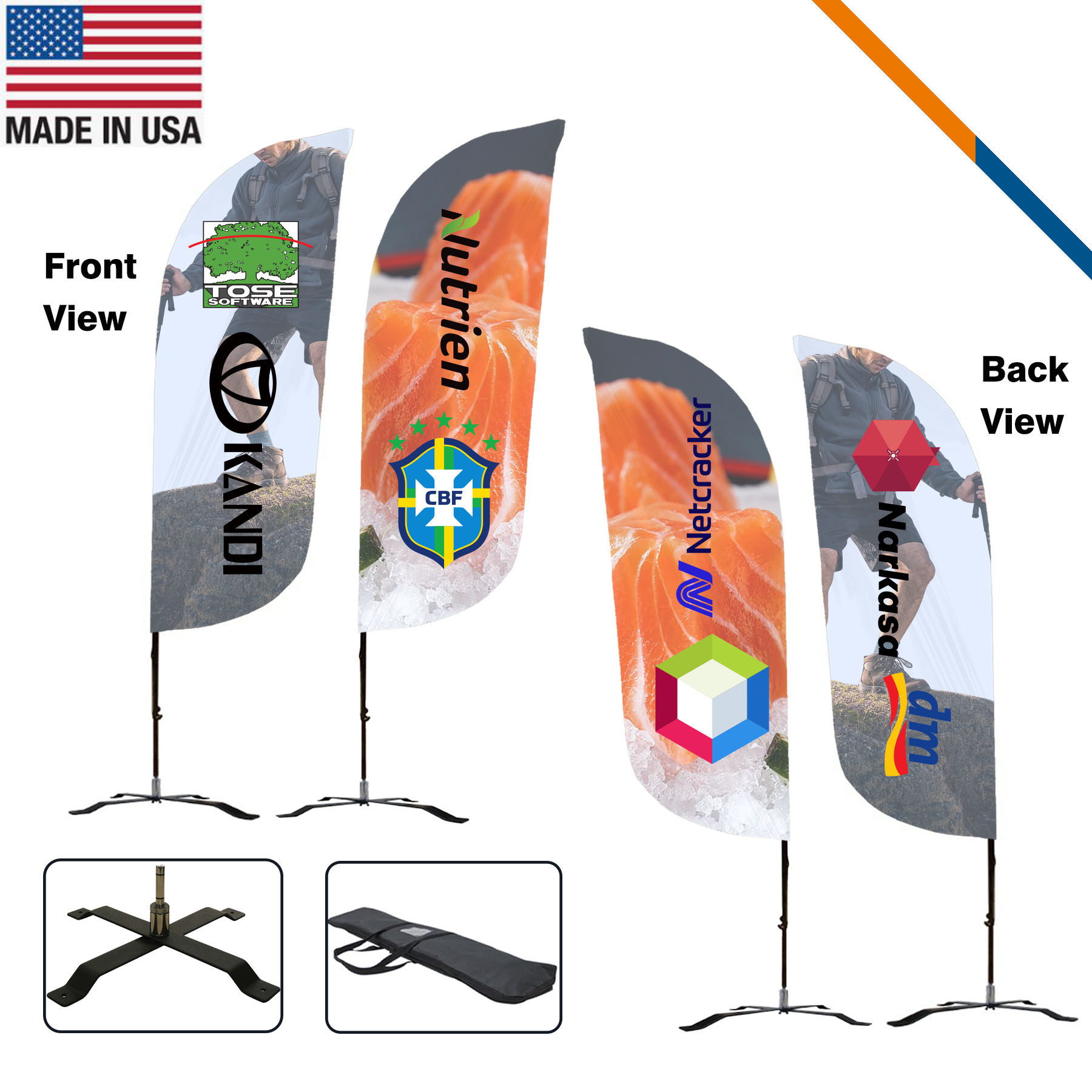 9' Zeno Double-Sided Feather Flag 4