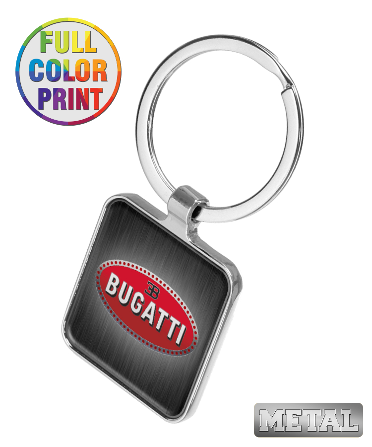 Square Shaped Metal Keychain-Full Color Dome 1
