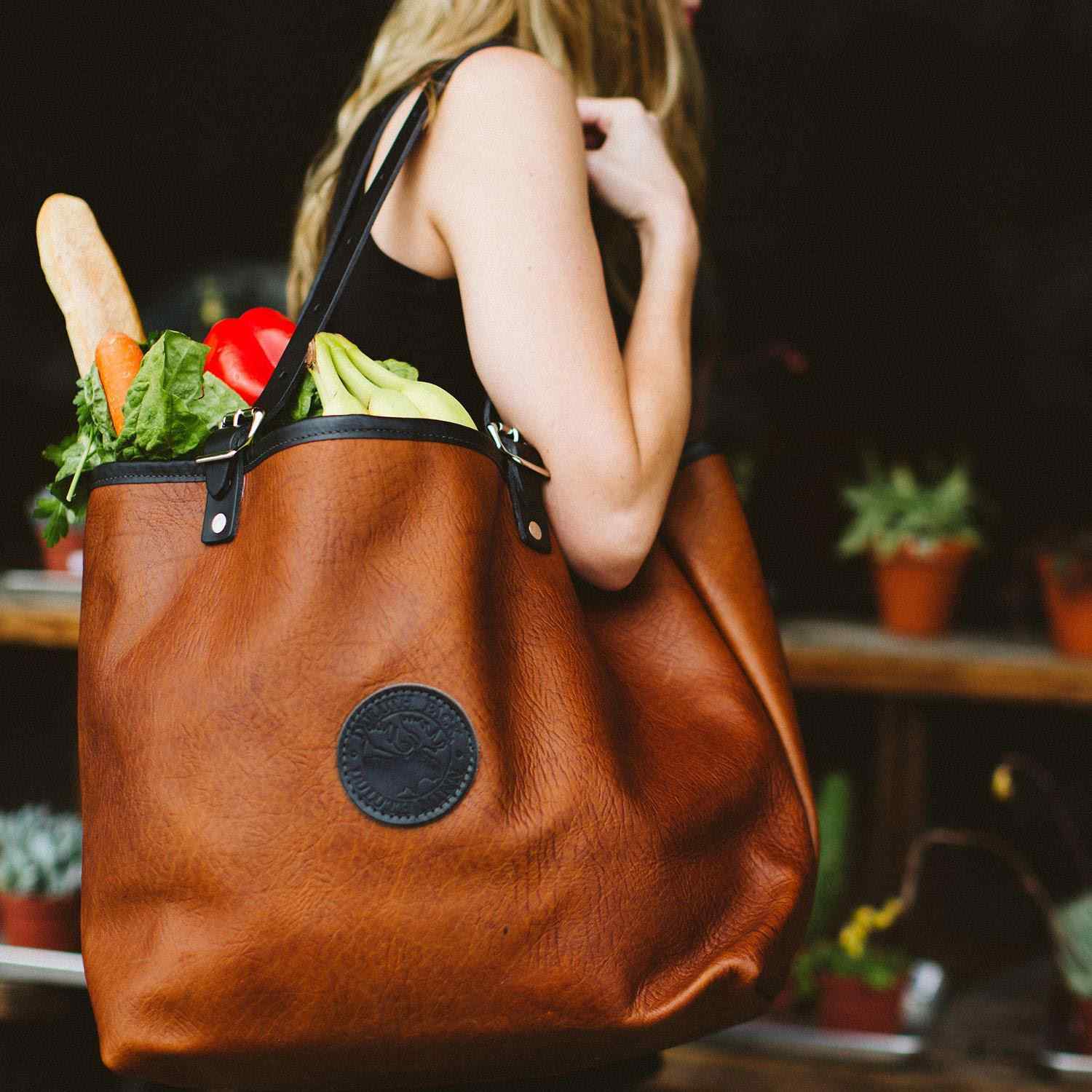 Duluth Pack™ Bison Leather Market Tote 15