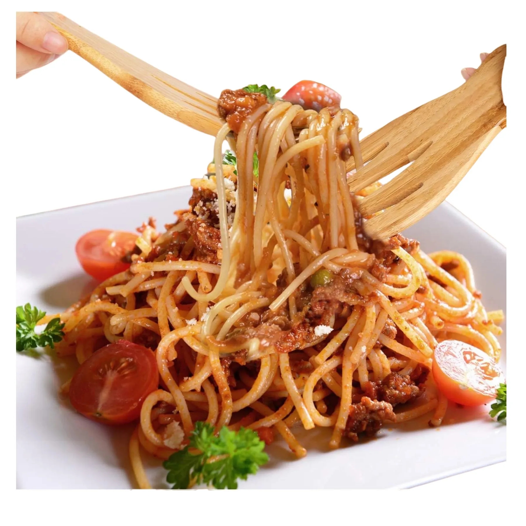 Eco Friendly Bamboo Salad Serving Hands 4