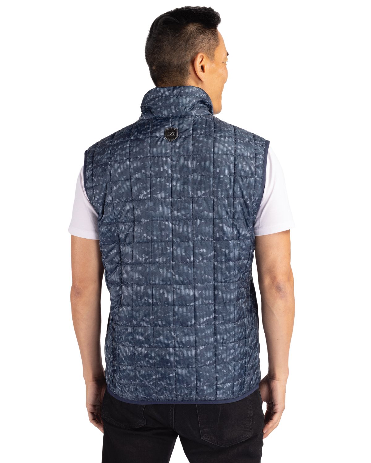 Cutter & Buck Rainier Recycled Insulated Printed Puffer Mens Full Zip Vest 17