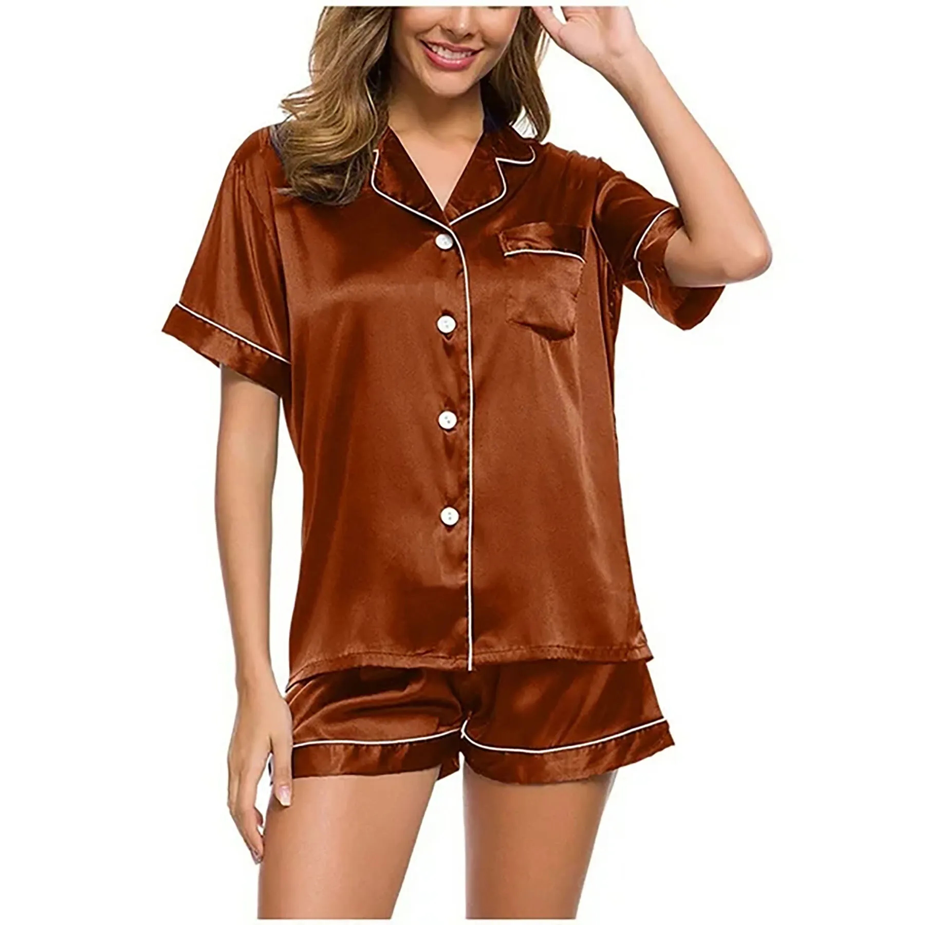 Women's Silk Satin Pajama Home Wear 4