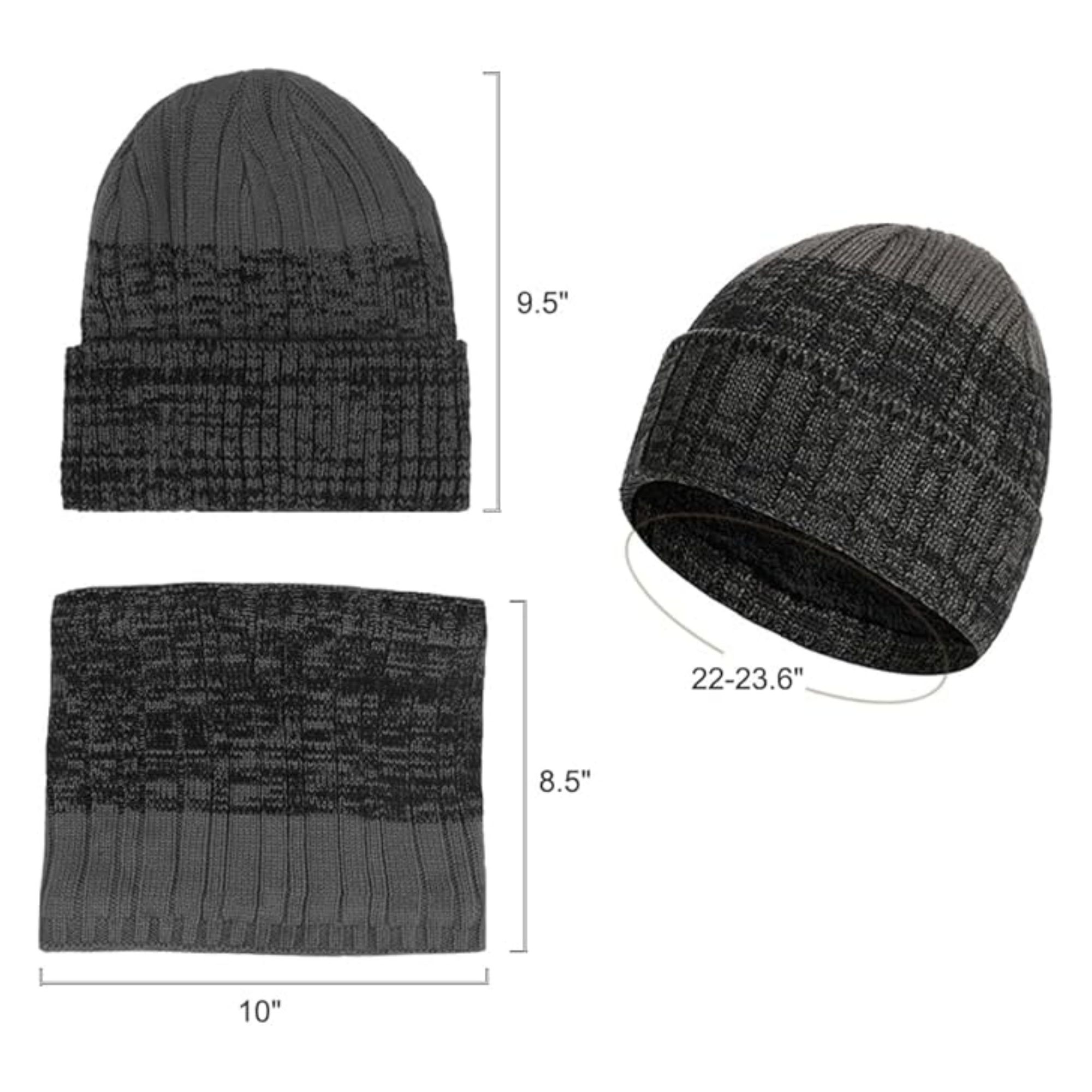Winter Beanie Hat Glove Neck Gaiter Set 6