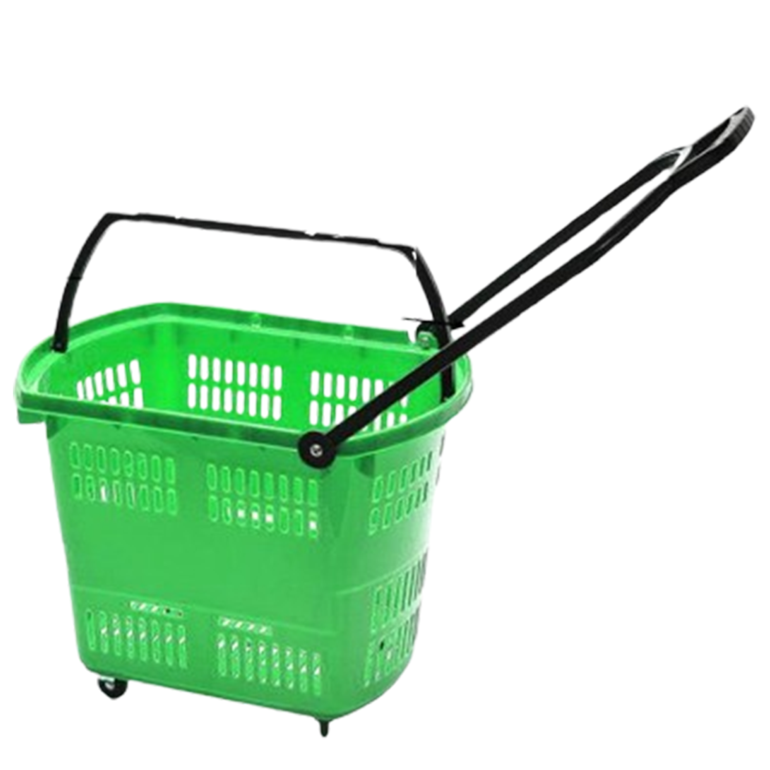 Plastic Wheeled Shopping Baskets w/ Handles 27