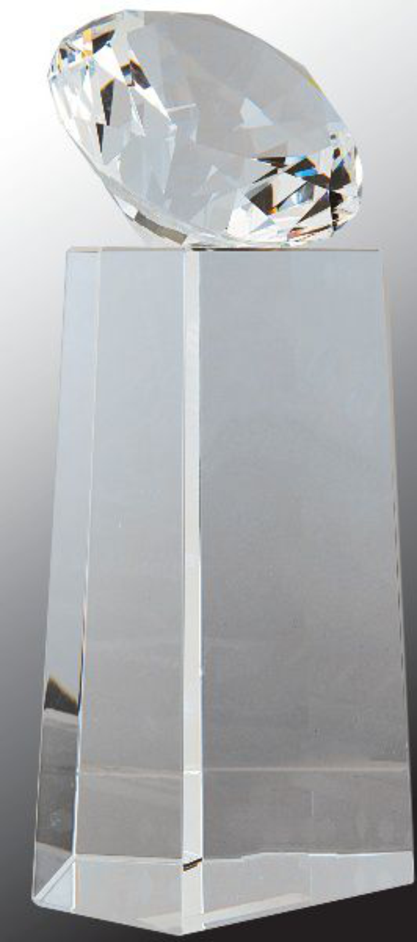 7 3/4" Crystal Diamond Award on Clear Crystal Pedestal 2
