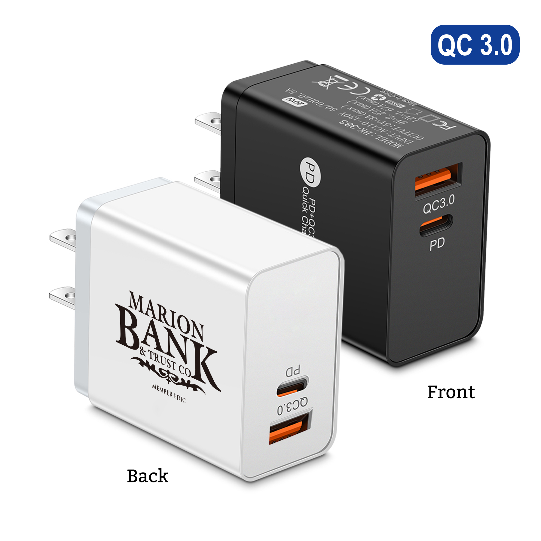 20 W Quick 3.0 USB / Type C Smart Wall Plug Charger 2