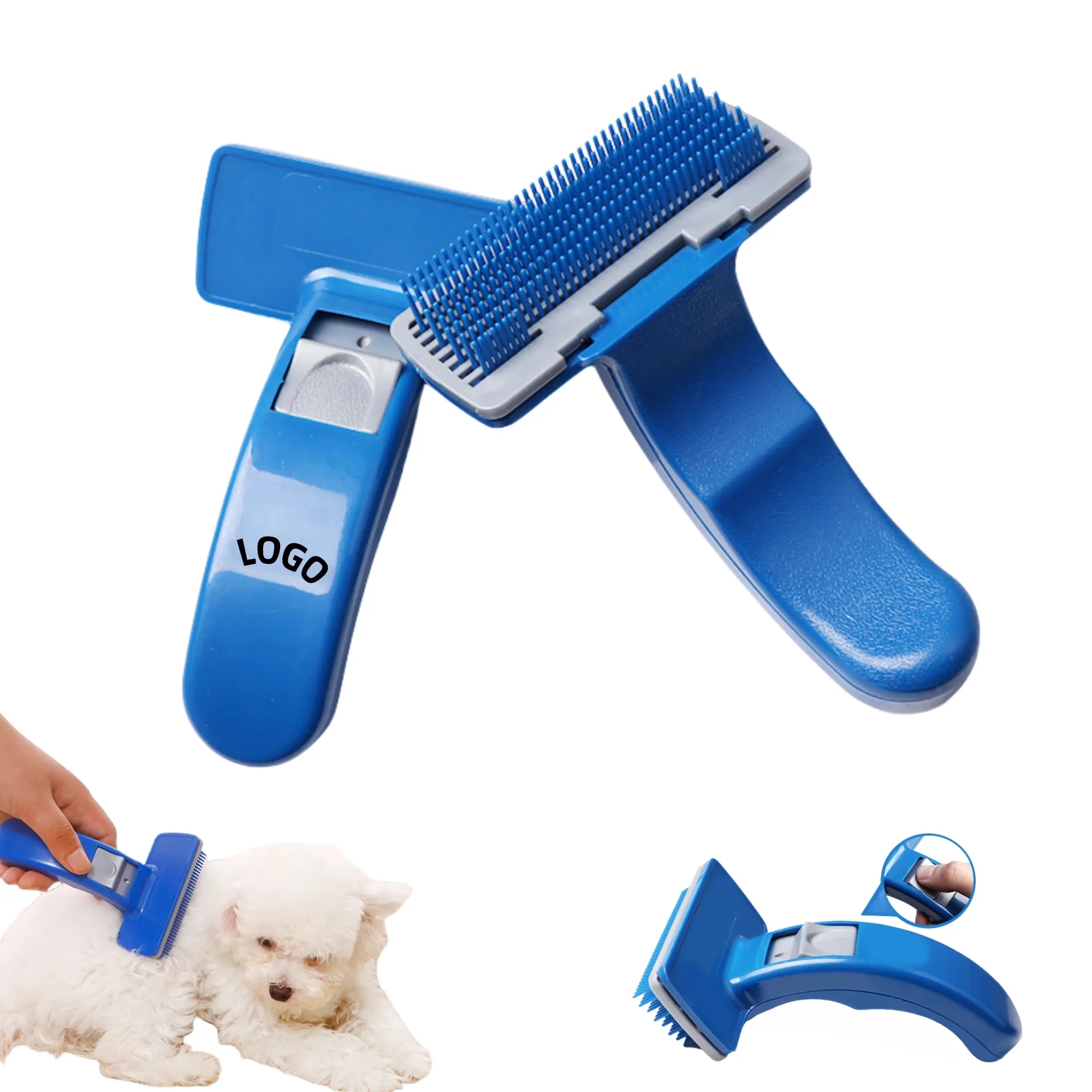 Small Self Cleaning Pet Grooming Shedding Brush 2