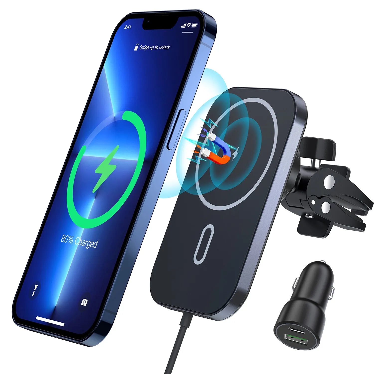 Magnetic Wireless Car Charger 5