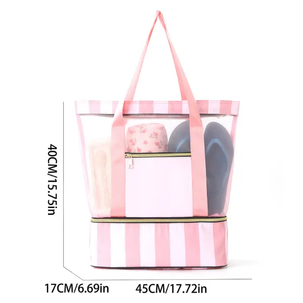 Mesh Beach Tote Bag with Shoe Compartment 5