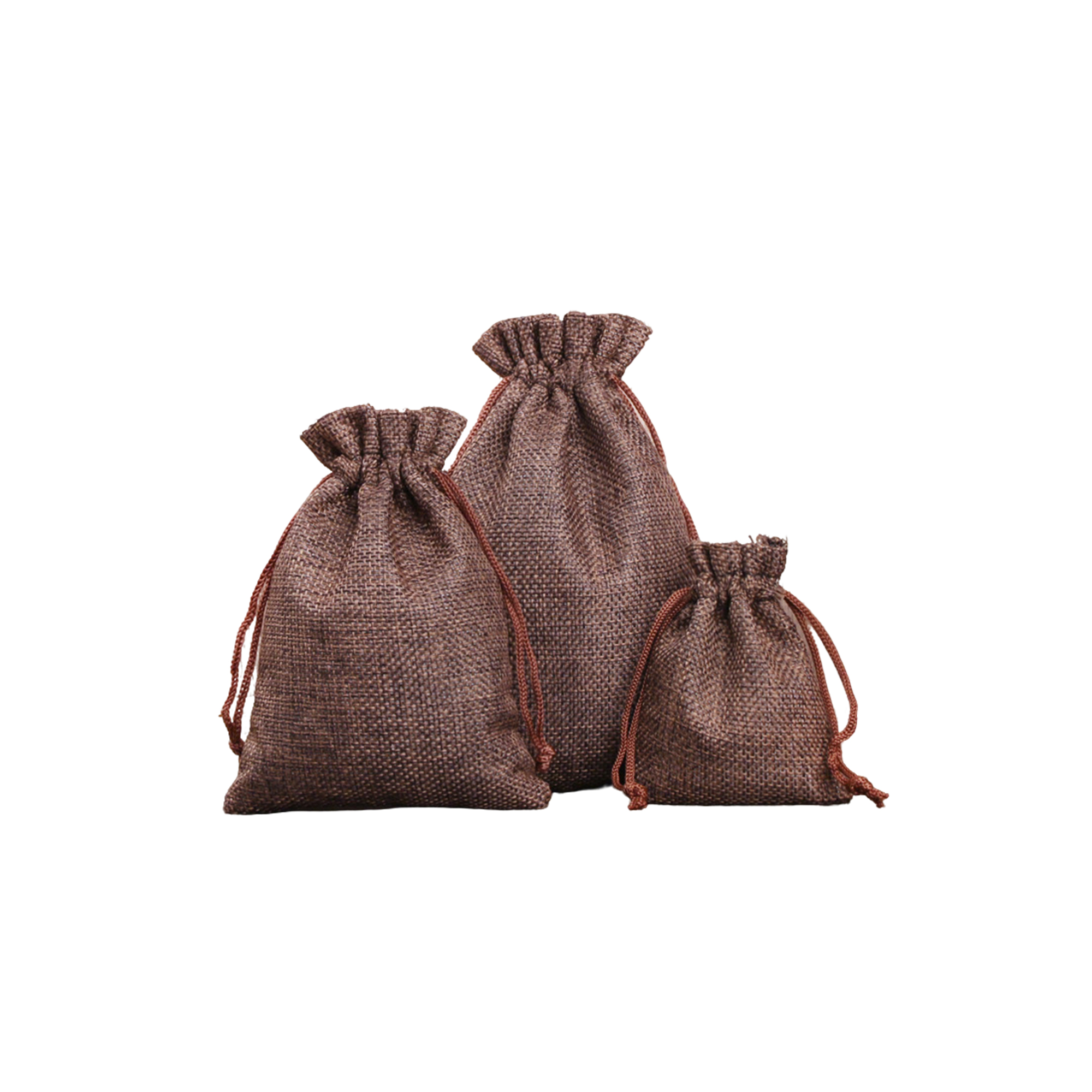 Burlap Drawstring Gift Pouch With Double Knot Closure 3