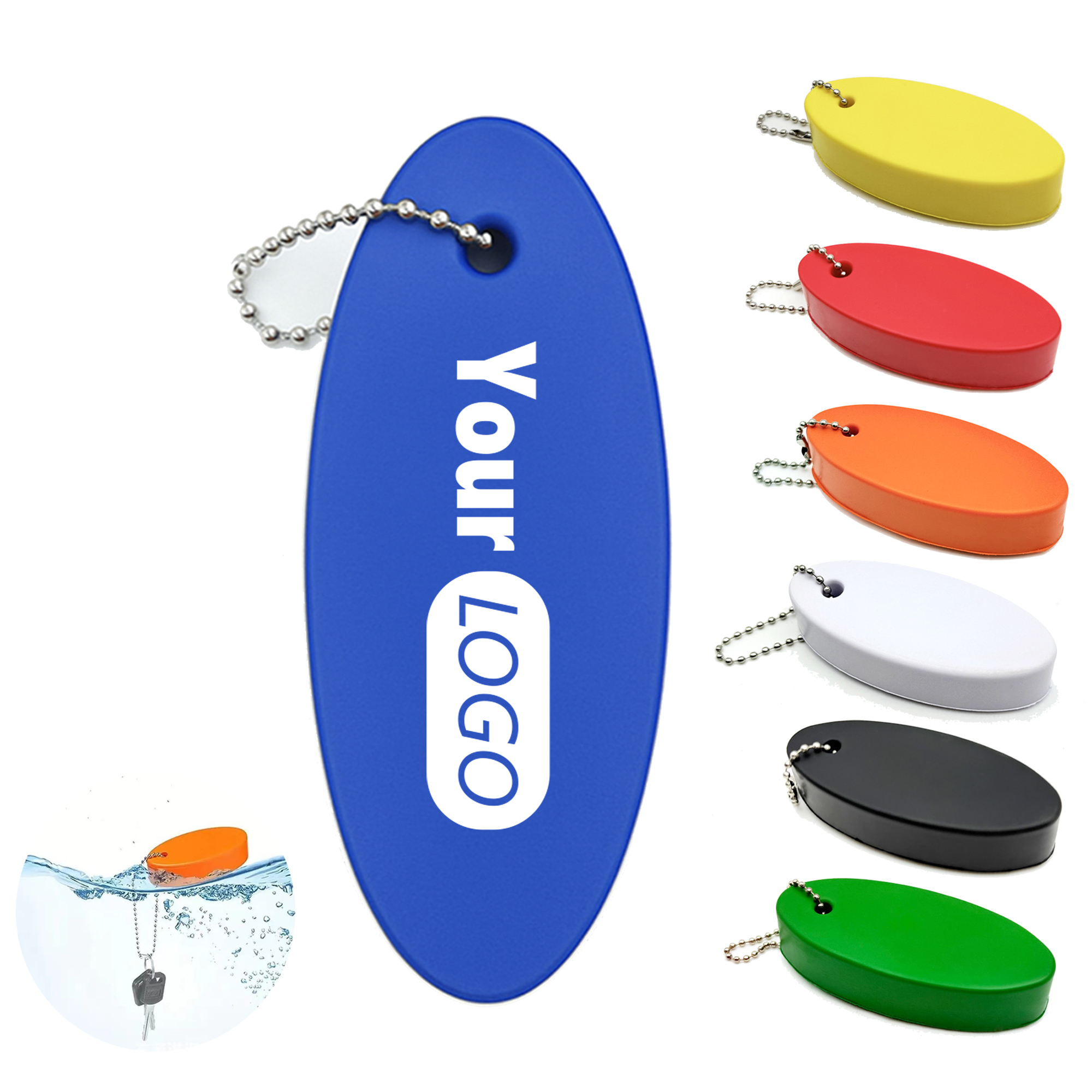 Oval PU Foam Floating Keychain 7