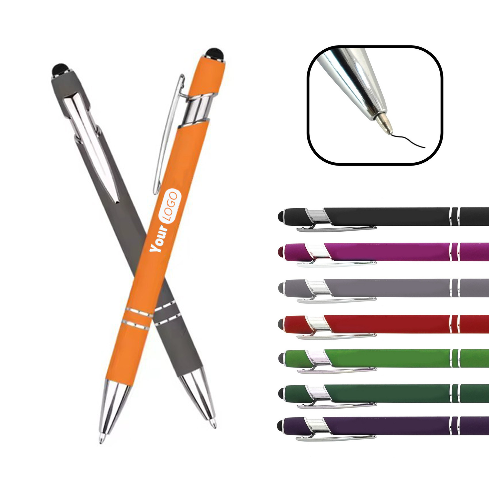 Retractable Stylus Metal Ballpoint Pen 3