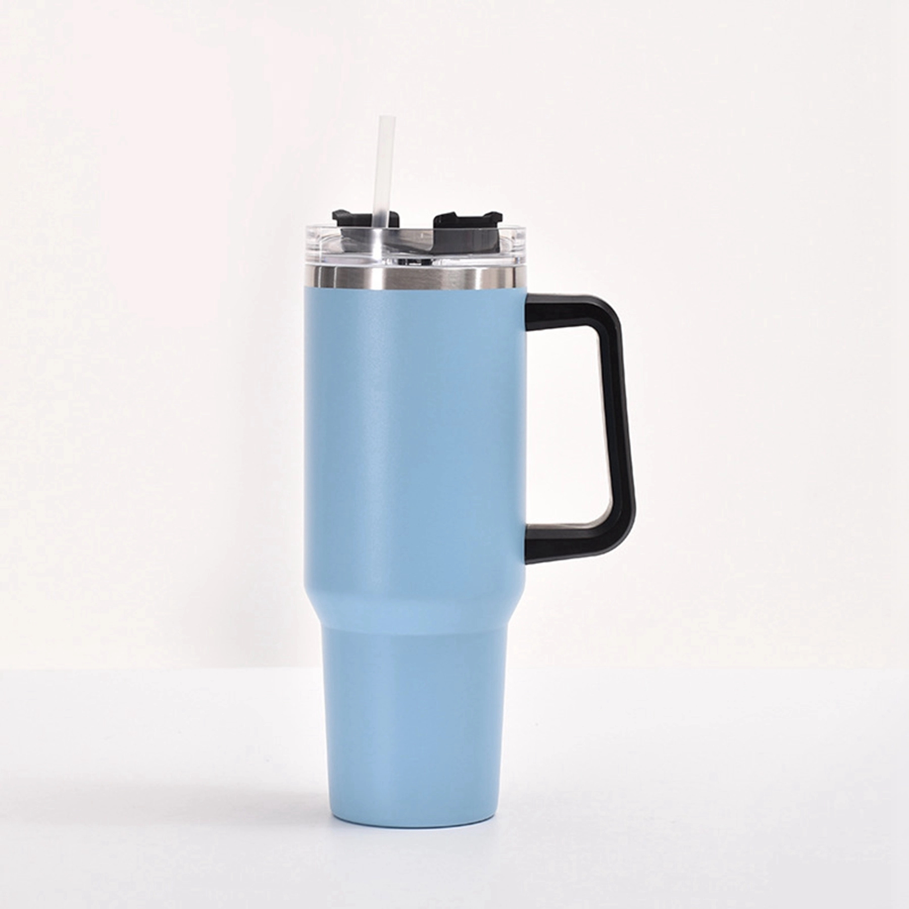 30 Oz. Vacuum Stainless Steel Tumbler with Handle & Straw 8