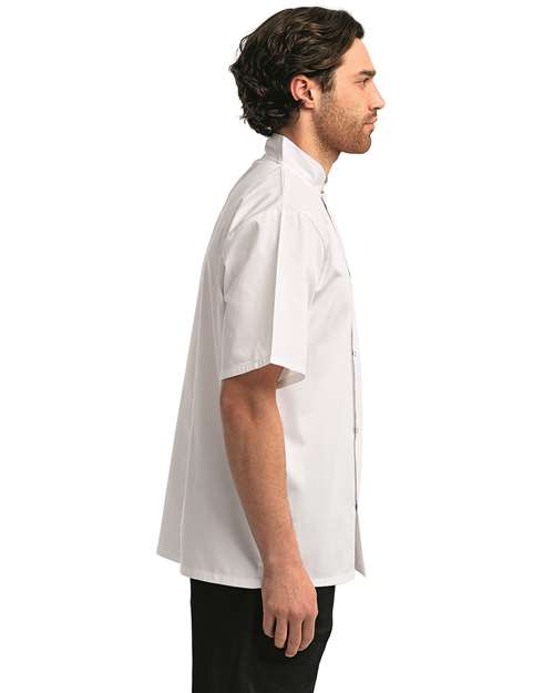 Unisex Ten Studded Front Short Sleeve Chef Coat - RP664 10
