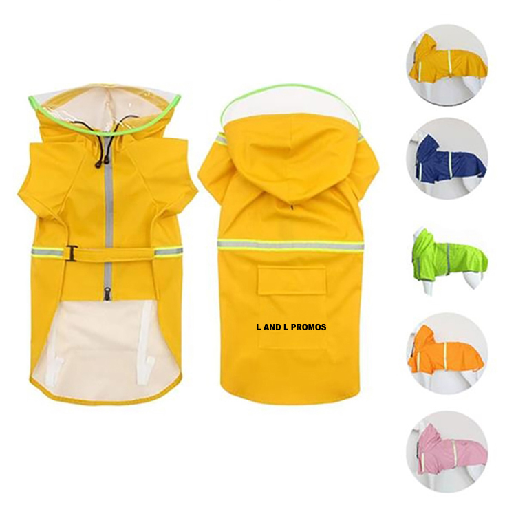 Raincoats for Large Dogs with Reflective Strip Rain 1