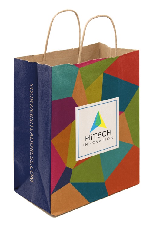 Full Color Natural Handle Shopper Paper Bags (8.5" x 10.25" x 5") 2