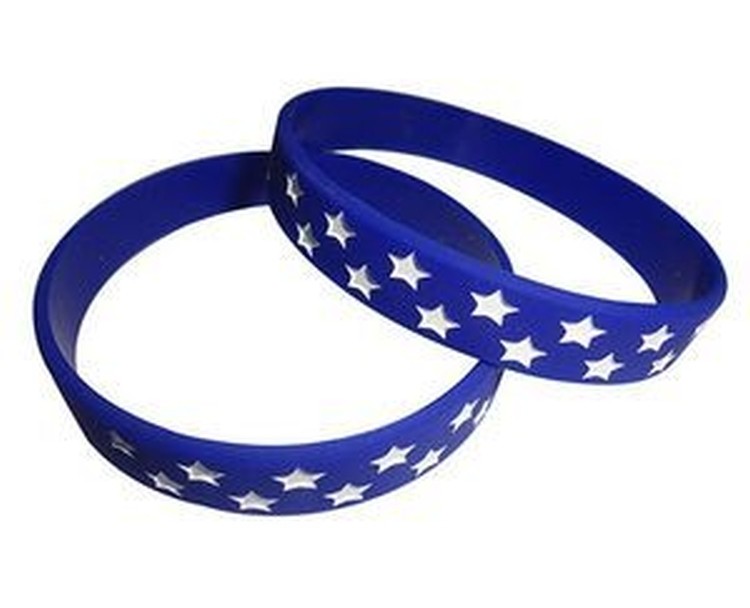 Blue Custom Debossed Silicone Wristband with Color Fill 2