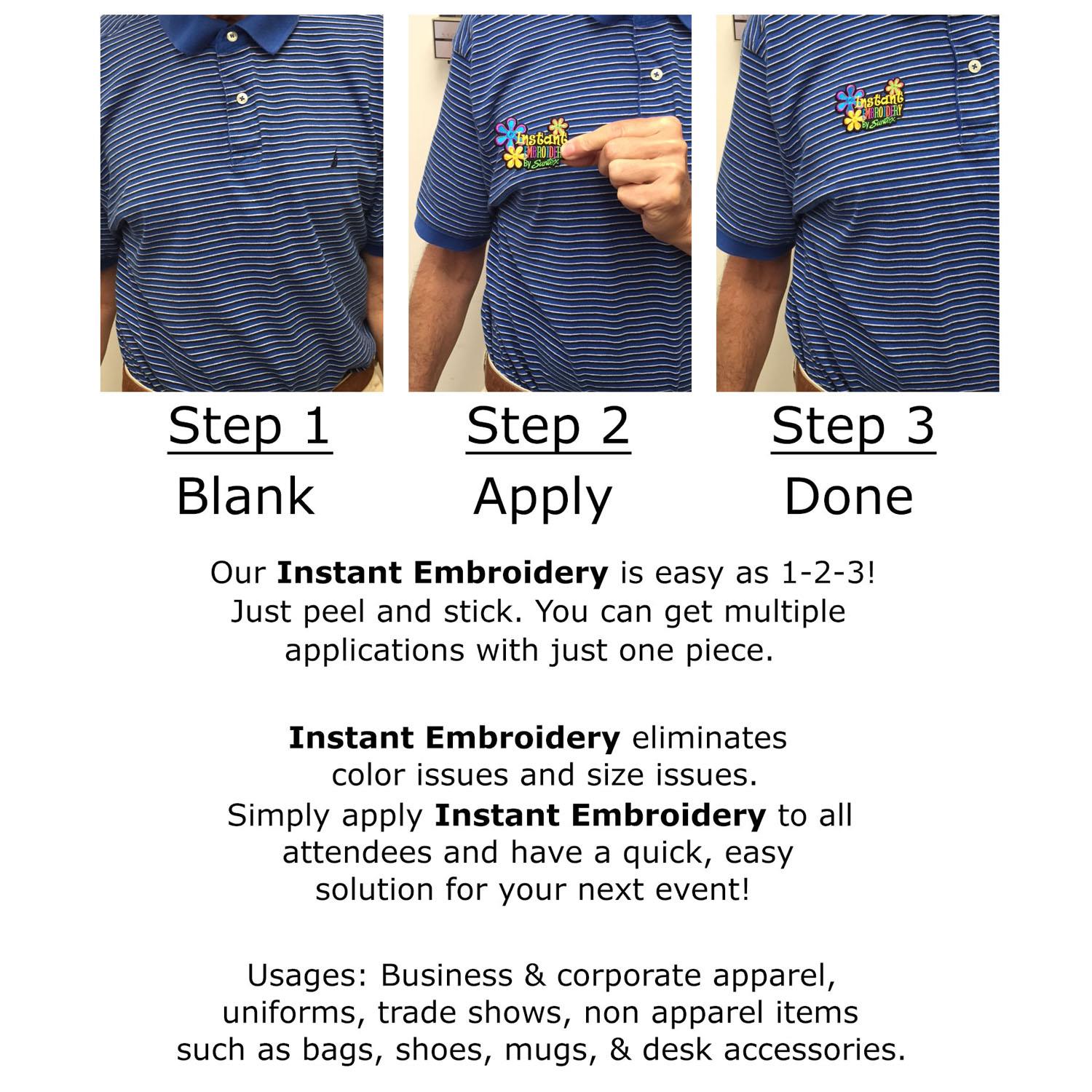 Instant Embroidery (Custom Peel & Stick Embroidered Stickers) 1