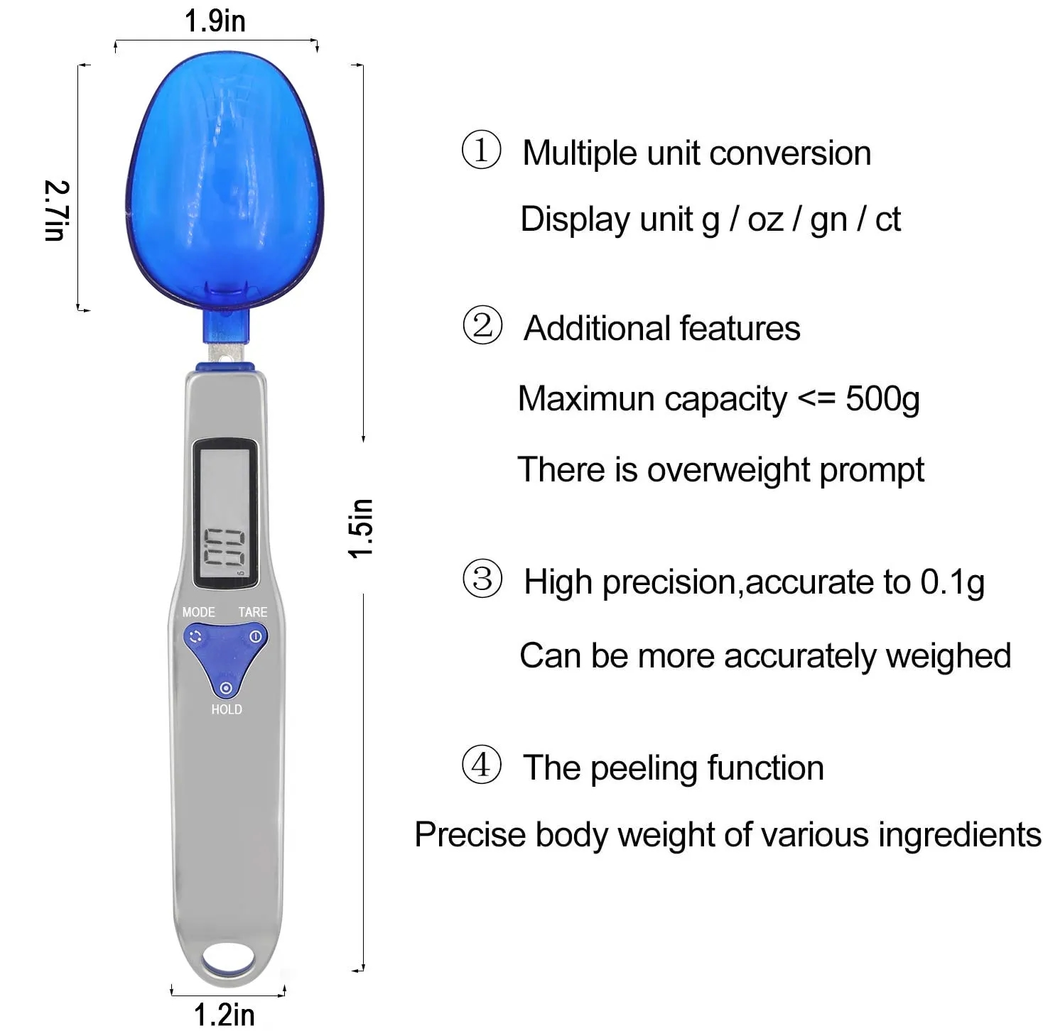 Grams Digital Kitchen Measuring Spoon 6