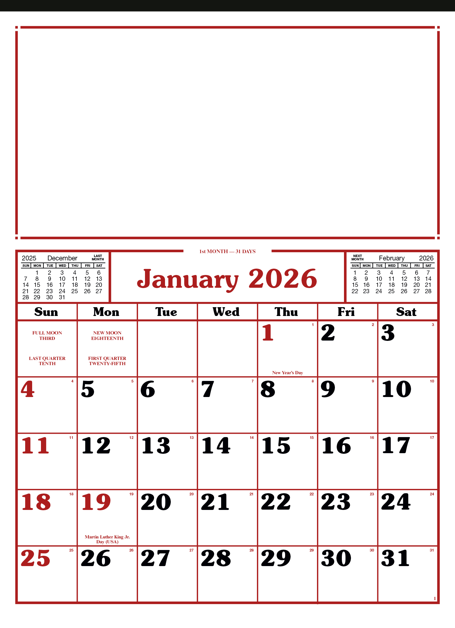 Skinner & Kennedy® Commercial 12-Sheet Calendar 24