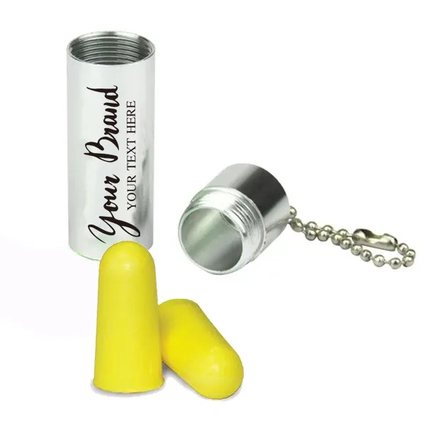 Yellow Ear Plugs with Aluminum Carry Case 4