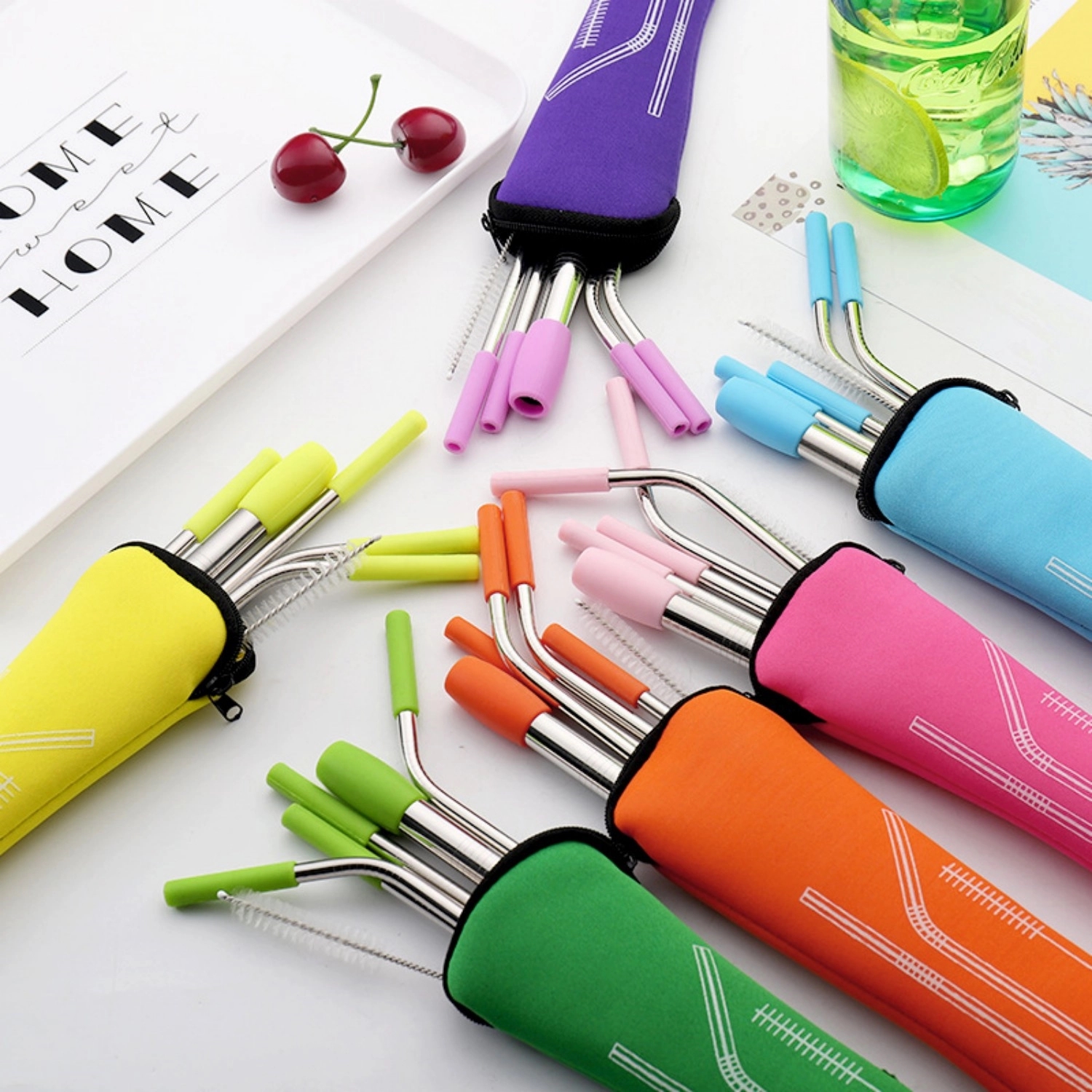 Metal Straws with Silicone Tips 2