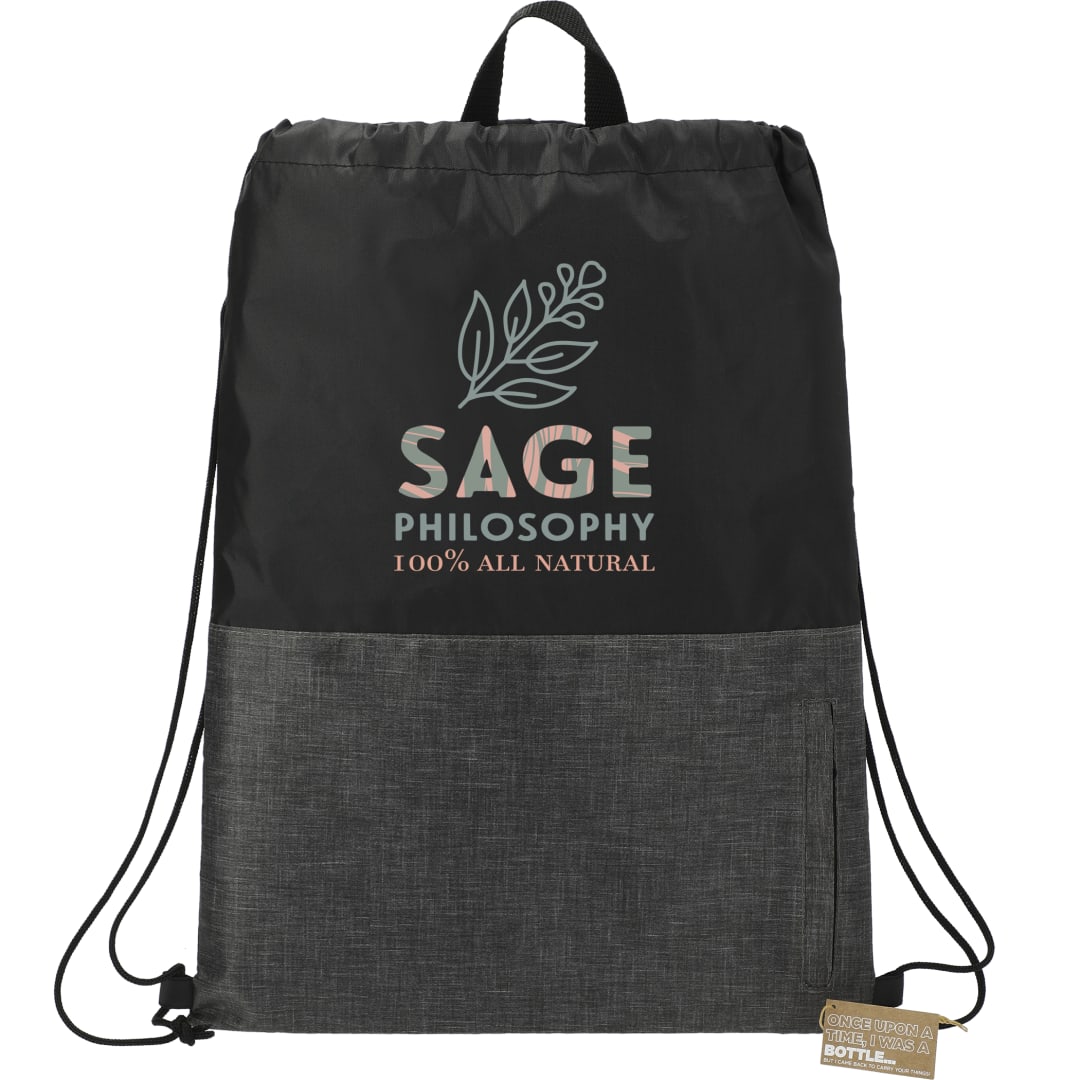 Ash Zippered Recycled Drawstring Bag 2