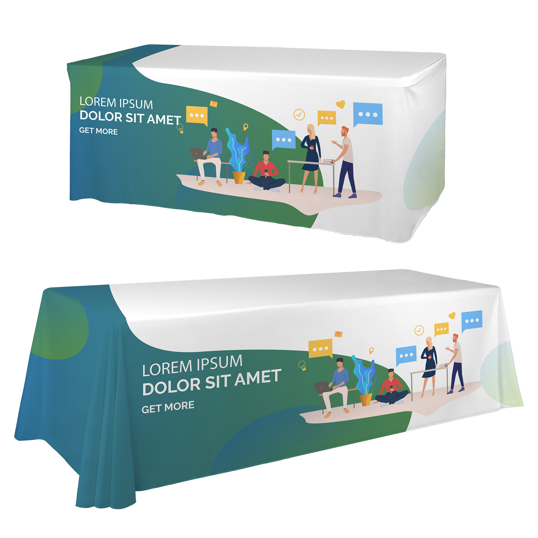 6'/8' Convertible Premium Table Throw (Full Color Dye Sublimation) 18