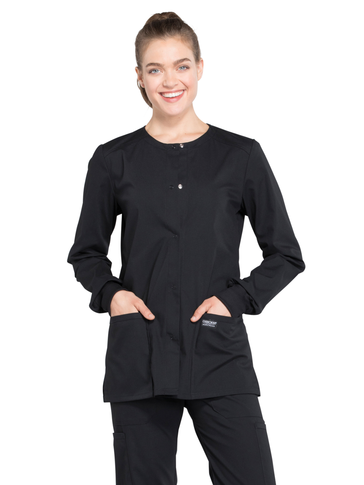 Cherokee - Workwear Professionals - Women's Snap Front Jacket 5
