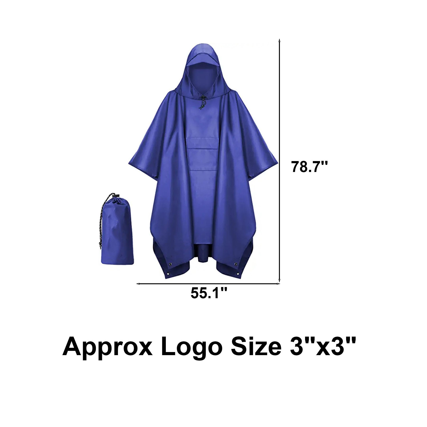 Unisex Hooded Rain Poncho Waterproof Raincoat Jacket 2