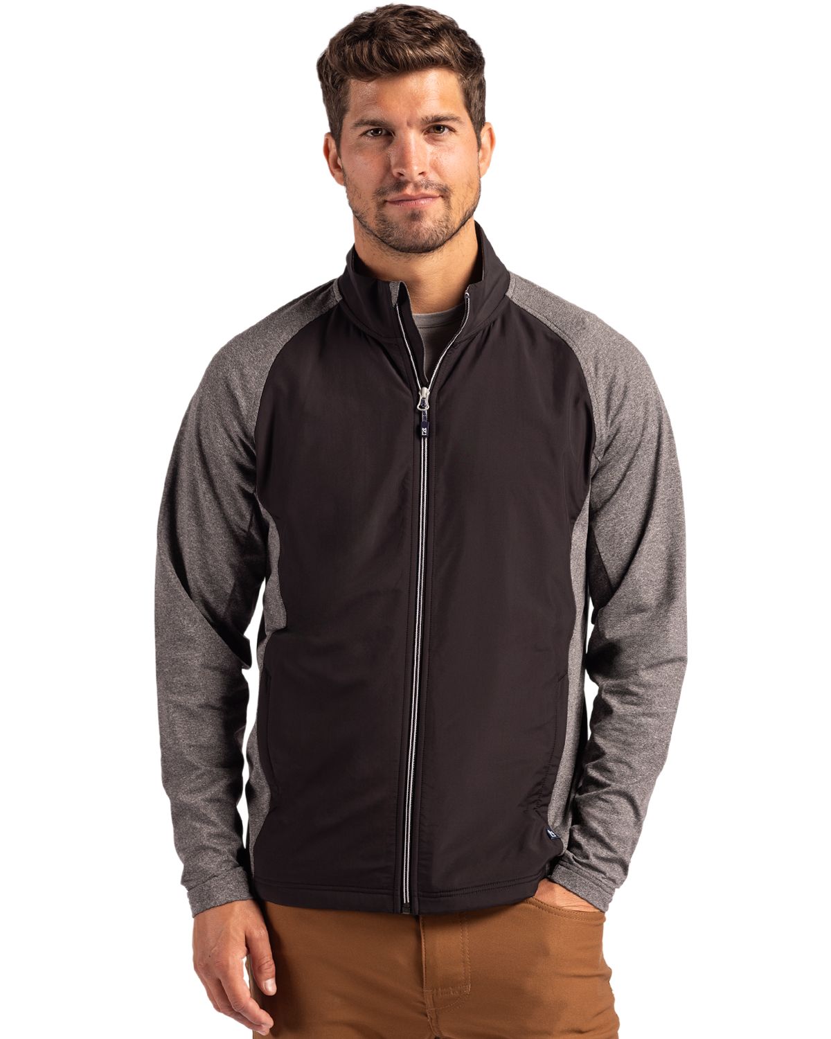 Cutter & Buck Adapt Recycled Soft Knit Stretch Mens Hybrid Full Zip Jacket 94