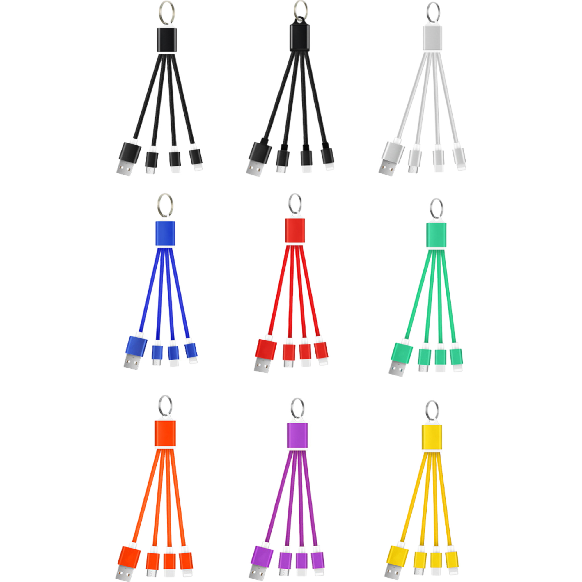 Personalized Key Ring Triple-Function ShineCharging Cable 1