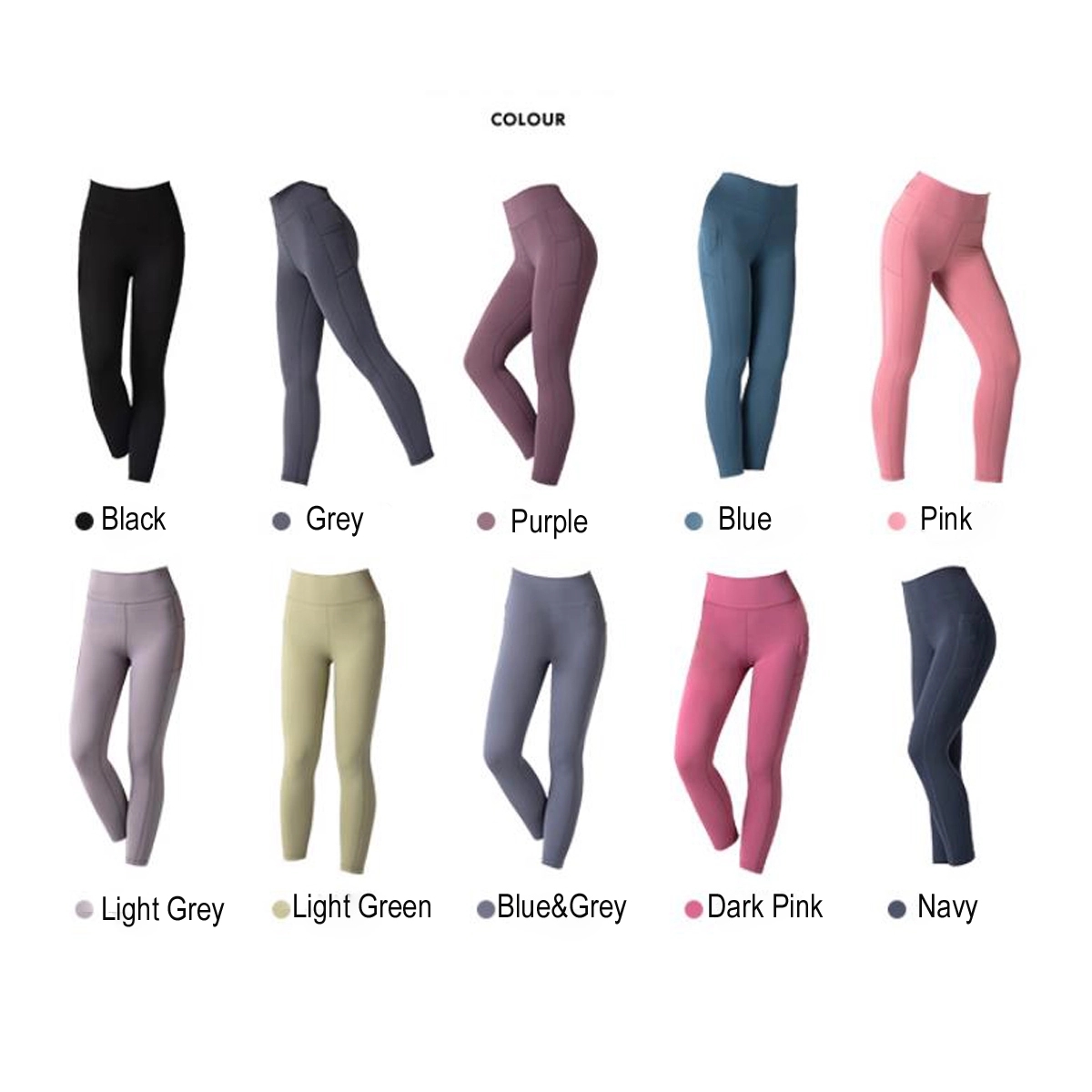 Fitness Pants Women's High Waist Yoga with Pockets 4