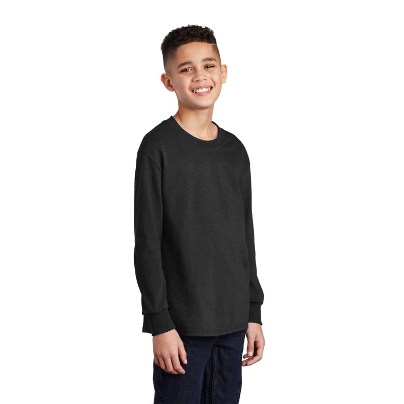 Port & Company Youth Long Sleeve Core Cotton Tee. 108