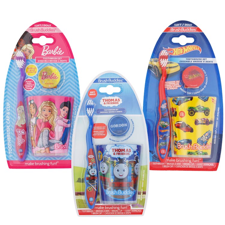 Kids' Toothbrush Sets - Assorted Themes 3 Piece