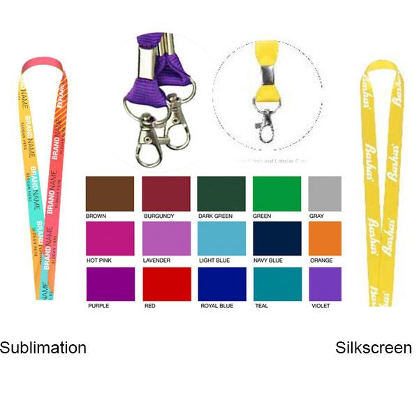 3/4" Polyester Lanyard W/ Lobster Claw & Metal Crimp (Sublimation) 1
