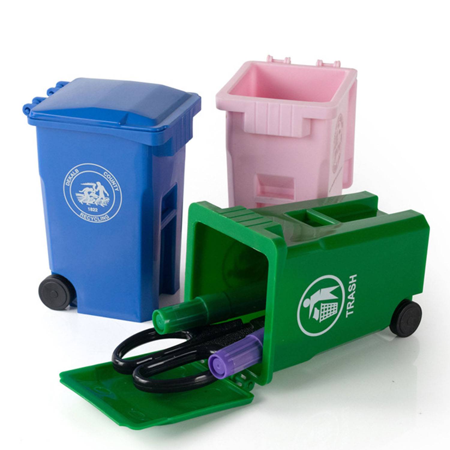 Plastic Mini Trash Can PP Pen Holder 6
