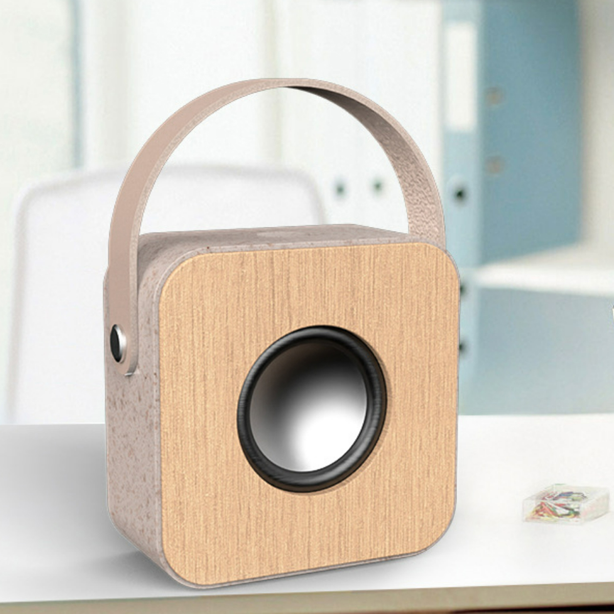 Portable Wooden Bluetooth Speaker with Carry Handle 1
