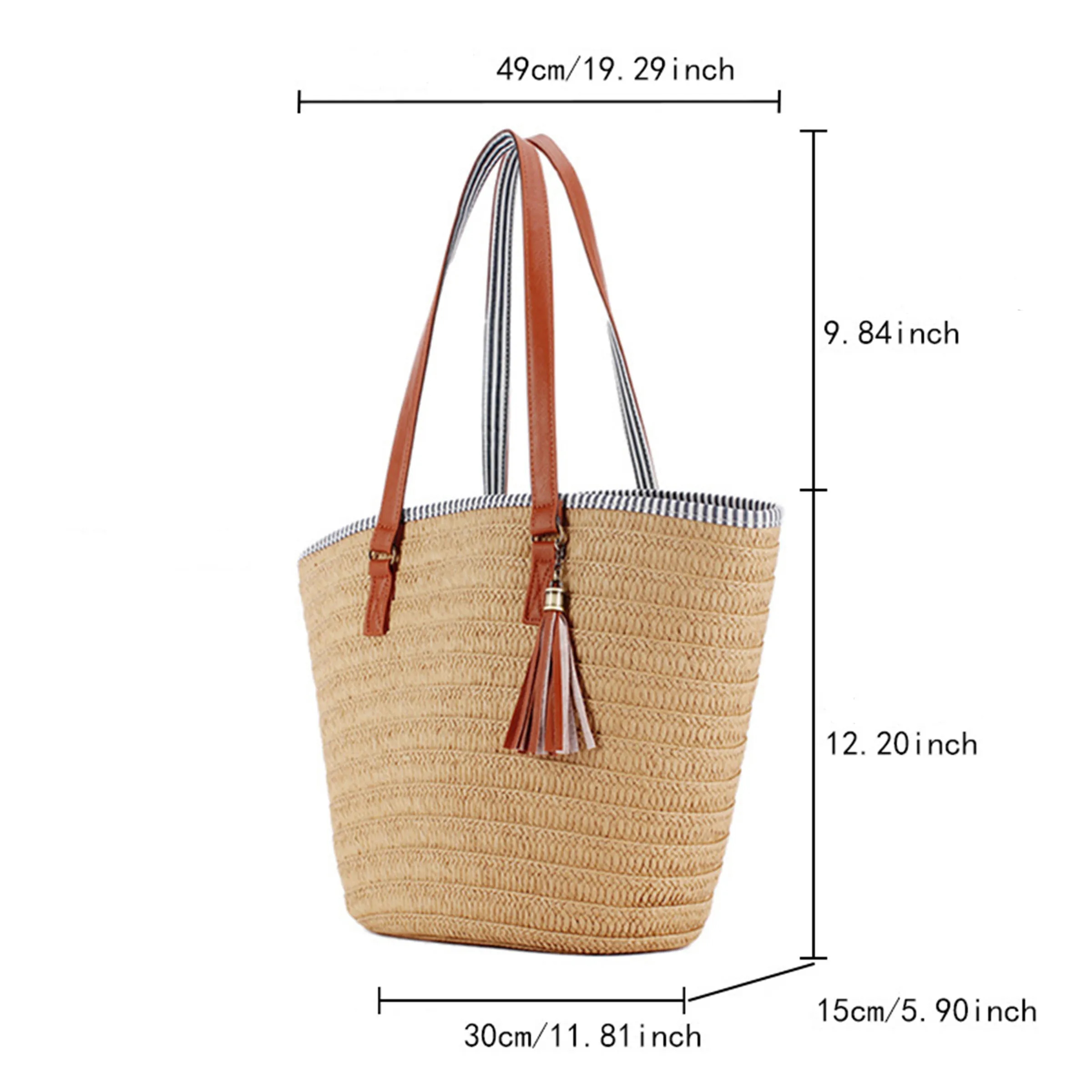 Elegant Paper Rope Tote Bag with Leather Handles 1