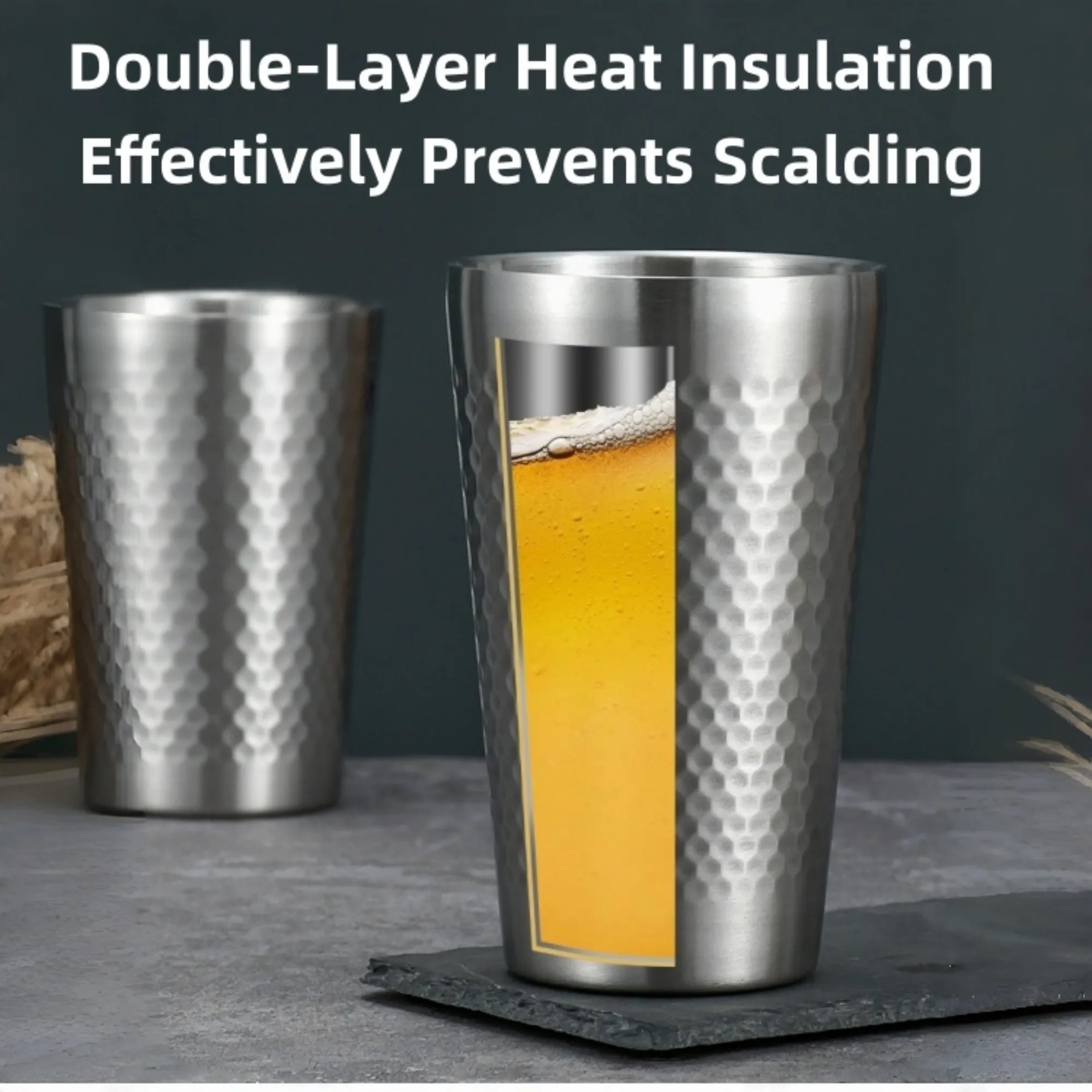 Stainless Steel Stackable Drinking Cup 6 oz 22 oz 9