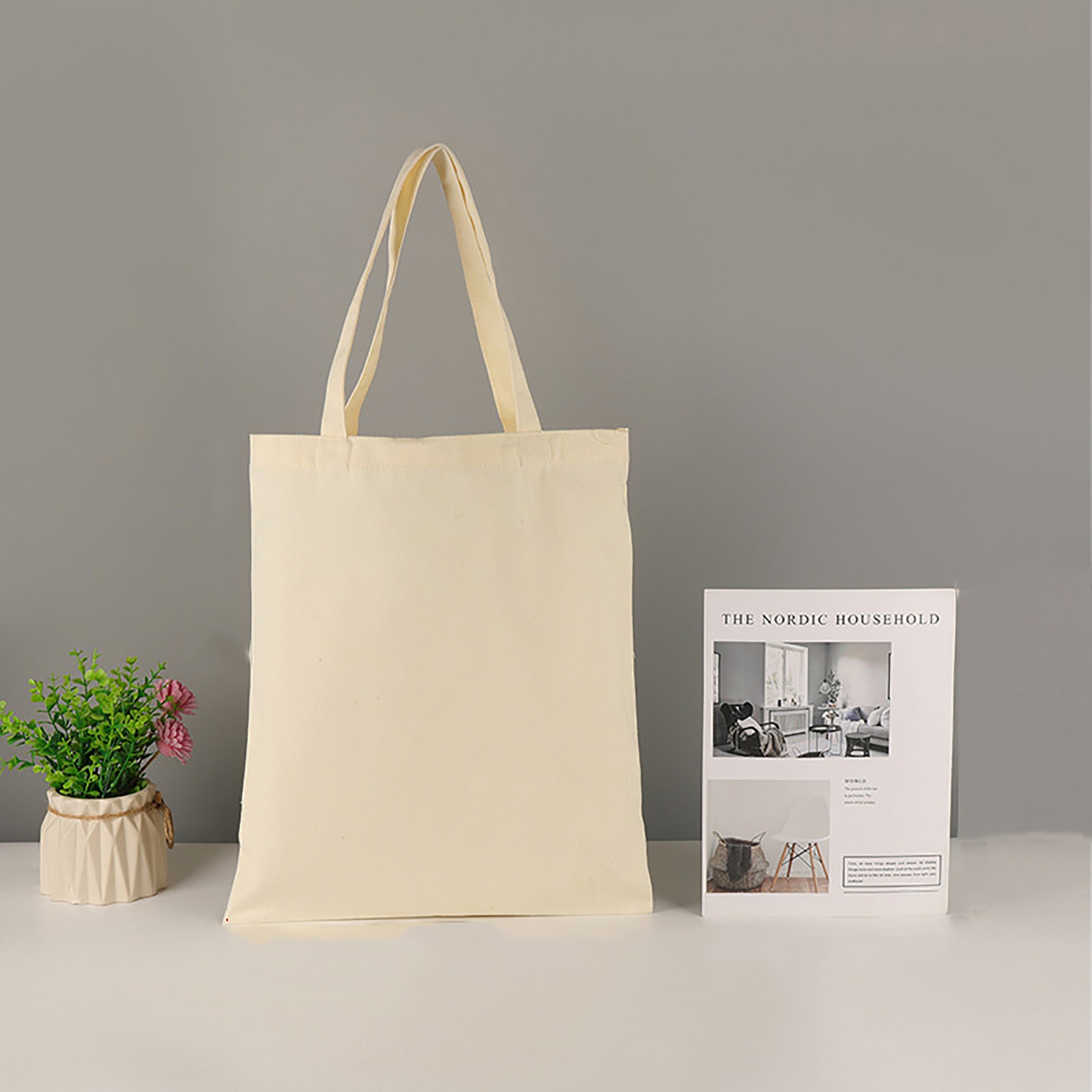 Natural Color Cotton Canvas Tote Bag, custom tote bag with logo imprint 3