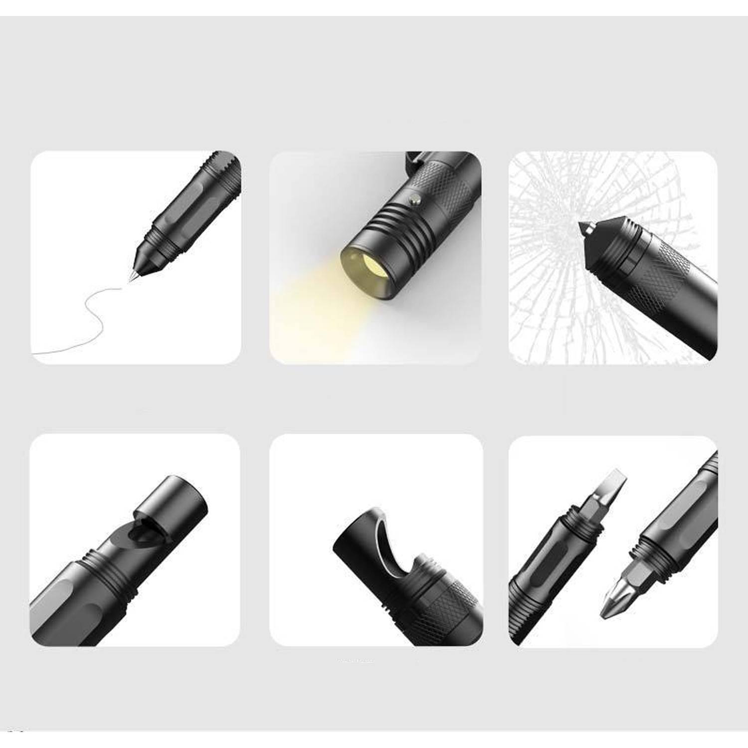 6 in 1 Aluminum Multi Tool Tactical Pen 3